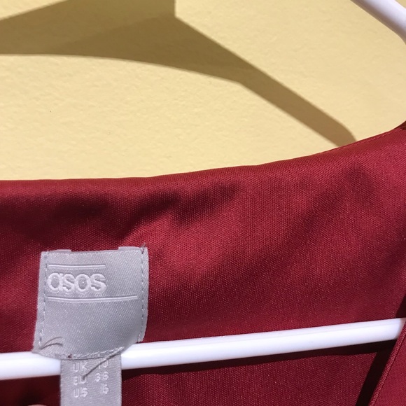 ASOS Chiffon Maroon Cape Dress - Picture 5 of 6